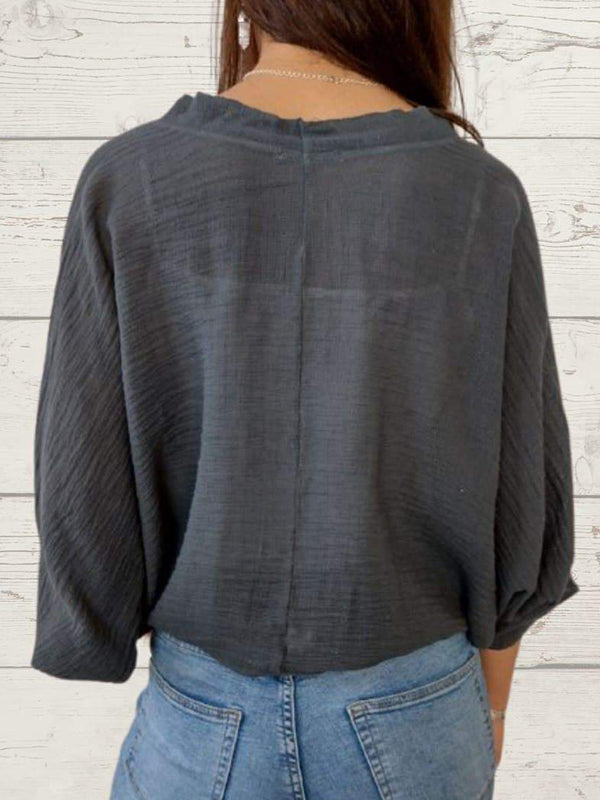 Sidonie Renaud™ Loose casual sweater with two buttons